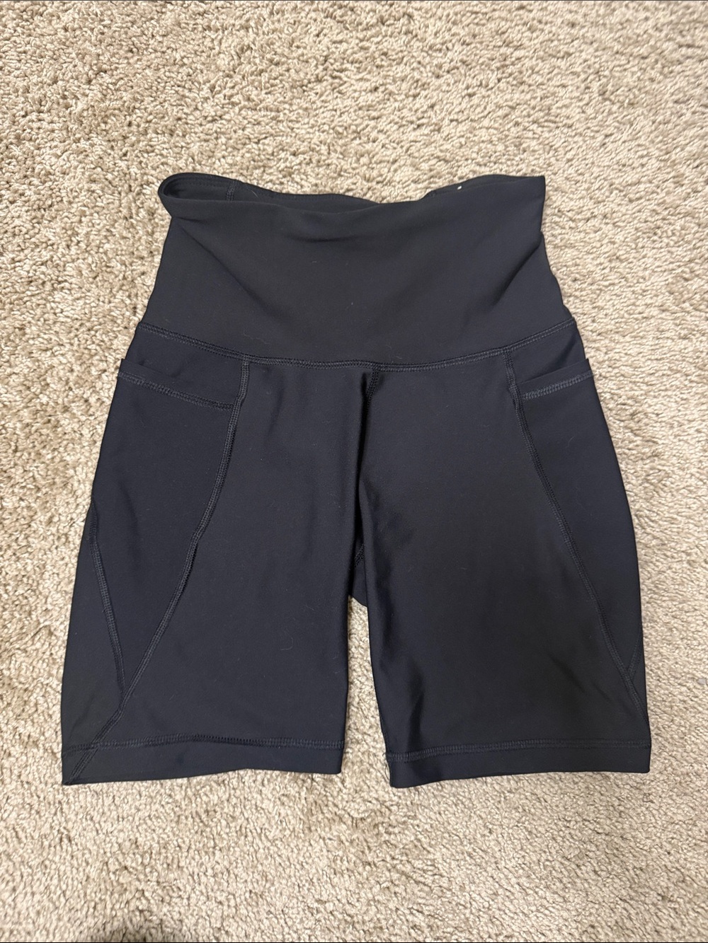 Old Navy Black High-Rise Bike Shorts with Side Panels